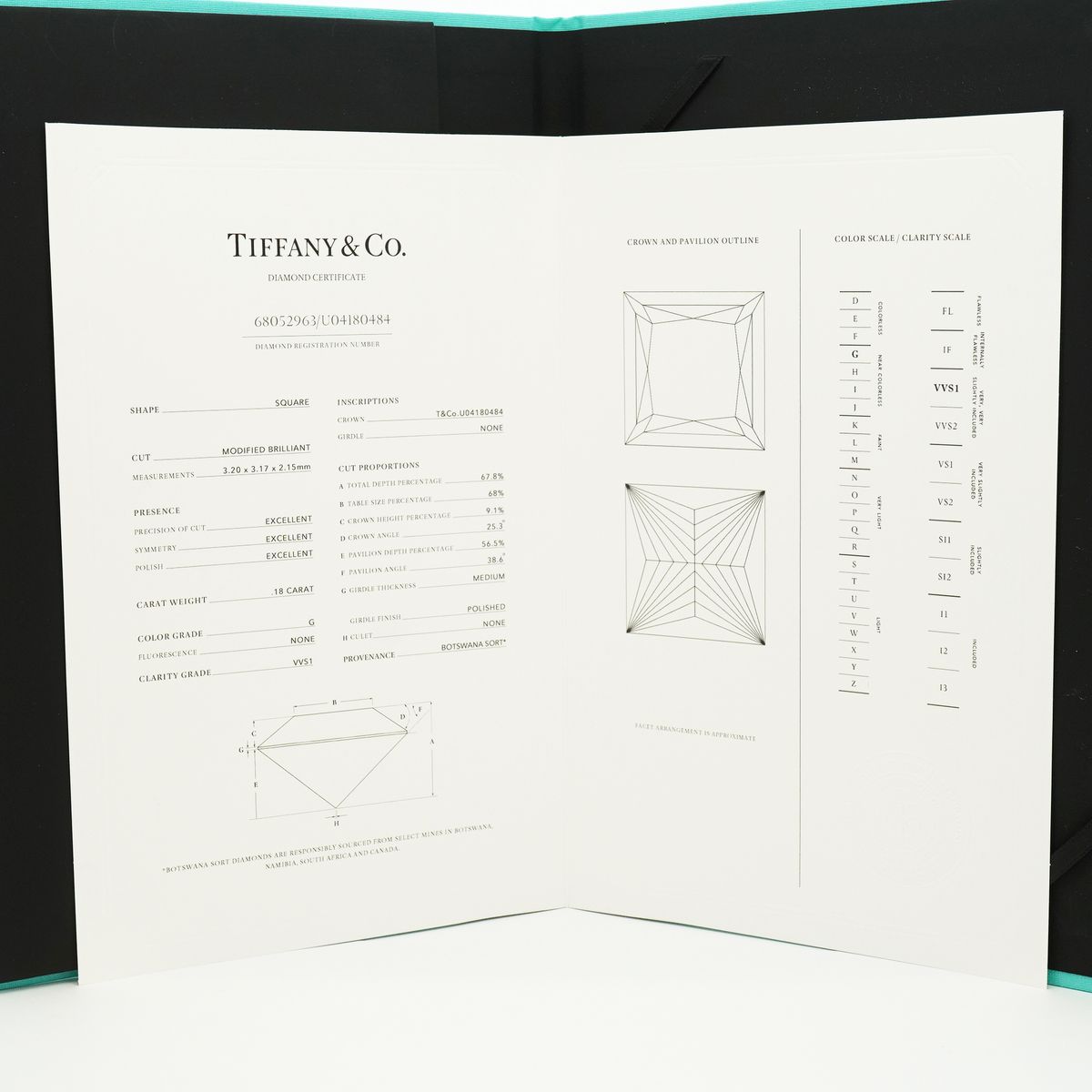 Tiffany & Co Ring Solitaire Square Cut Platinum Diamond — view 8