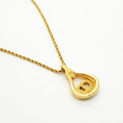 Dior Necklace CD Logo Gold Plated Rhinestone — view 2
