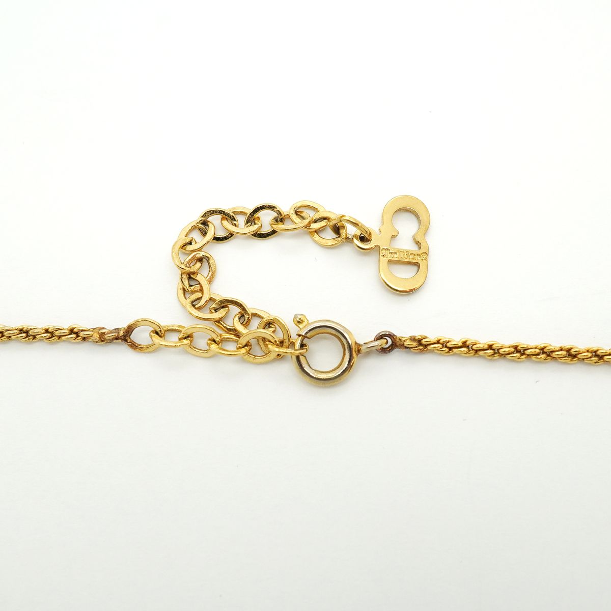 Dior Necklace CD Logo Gold Plated Rhinestone — view 4