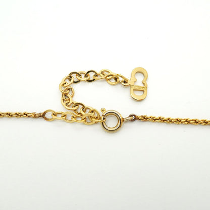 Dior Necklace CD Logo Gold Plated Rhinestone — view 4