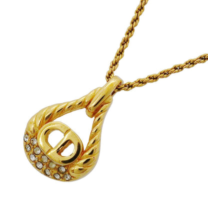 Dior Necklace CD Logo Gold Plated Rhinestone