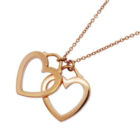Tiffany & Co Necklace Sentimental Double Heart 18k Pink Gold