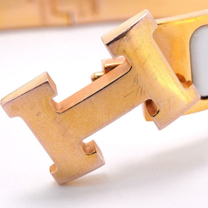 Hermes Bangle Clic Clac PM Gold Plated White Bracelet — view 8