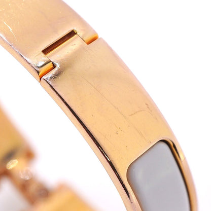 Hermes Bangle Clic Clac PM Gold Plated White Bracelet — view 7