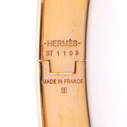 Hermes Bangle Clic Clac PM Gold Plated White Bracelet — view 5