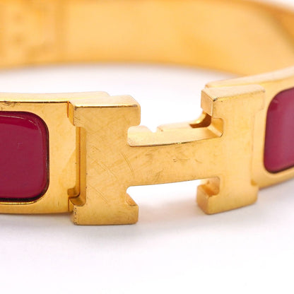 Hermes Bangle Clic Clac PM Gold Plated Red Bracelet — view 7