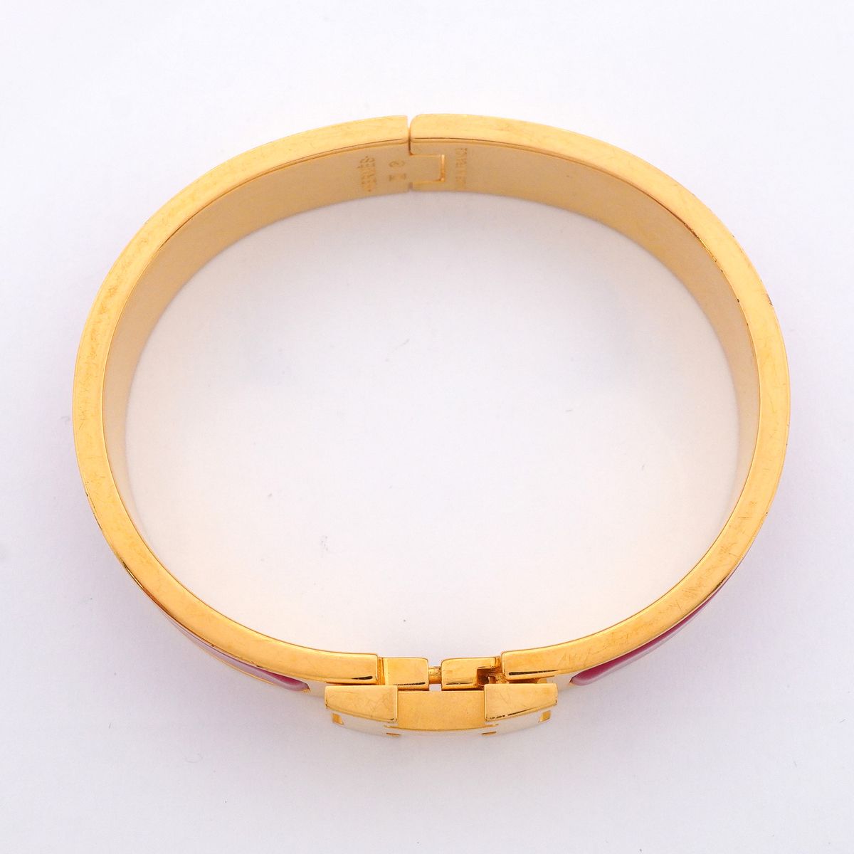 Hermes Bangle Clic Clac PM Gold Plated Red Bracelet — view 3