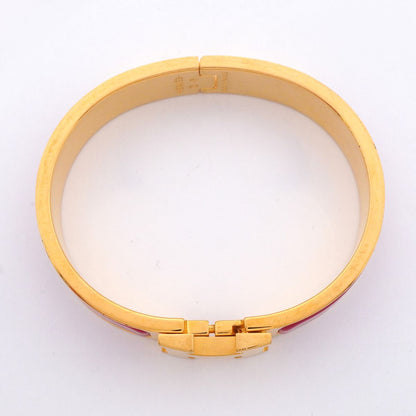Hermes Bangle Clic Clac PM Gold Plated Red Bracelet — view 3