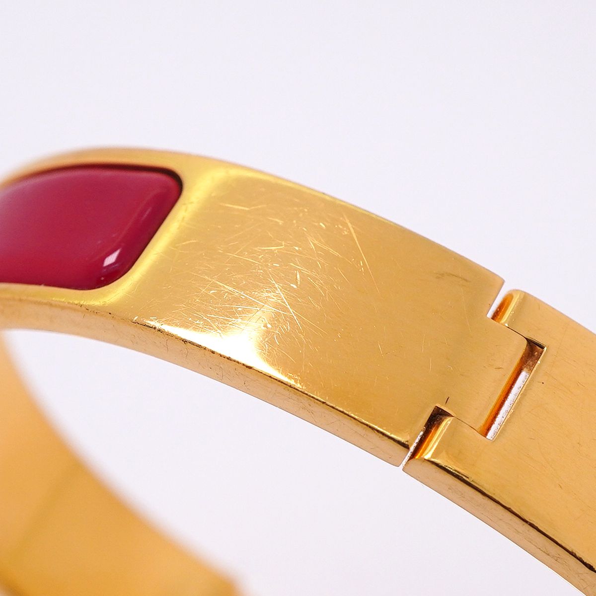 Hermes Bangle Clic Clac PM Gold Plated Red Bracelet — view 8