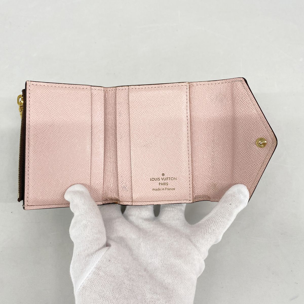 Louis Vuitton Trifold Wallet Monogram Portefeuille Zoe Rose Ballerine — view 3