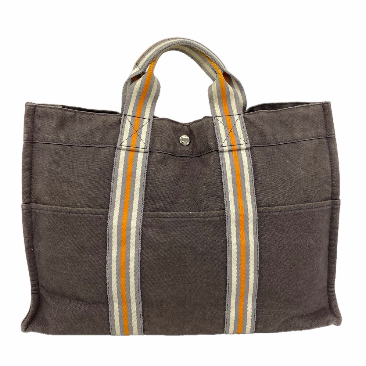 Hermes Tote Bag Fourre Tout MM Canvas Gray Silver