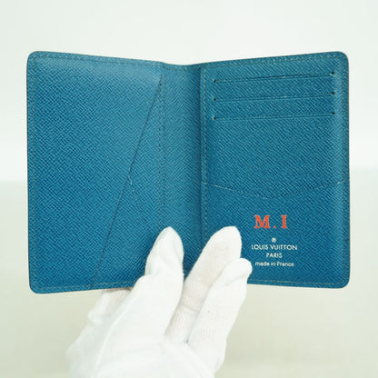 Louis Vuitton Card Case Epi Pocket Organizer Blue Celeste — view 3