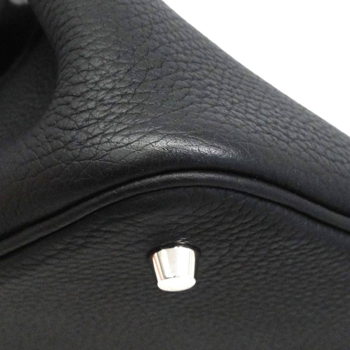 Hermes Handbag Picotin Lock MM Taurillon Clemence Black Silver — view 6