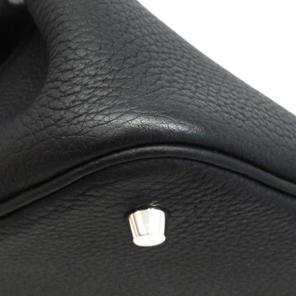 Hermes Handbag Picotin Lock MM Taurillon Clemence Black Silver — view 6