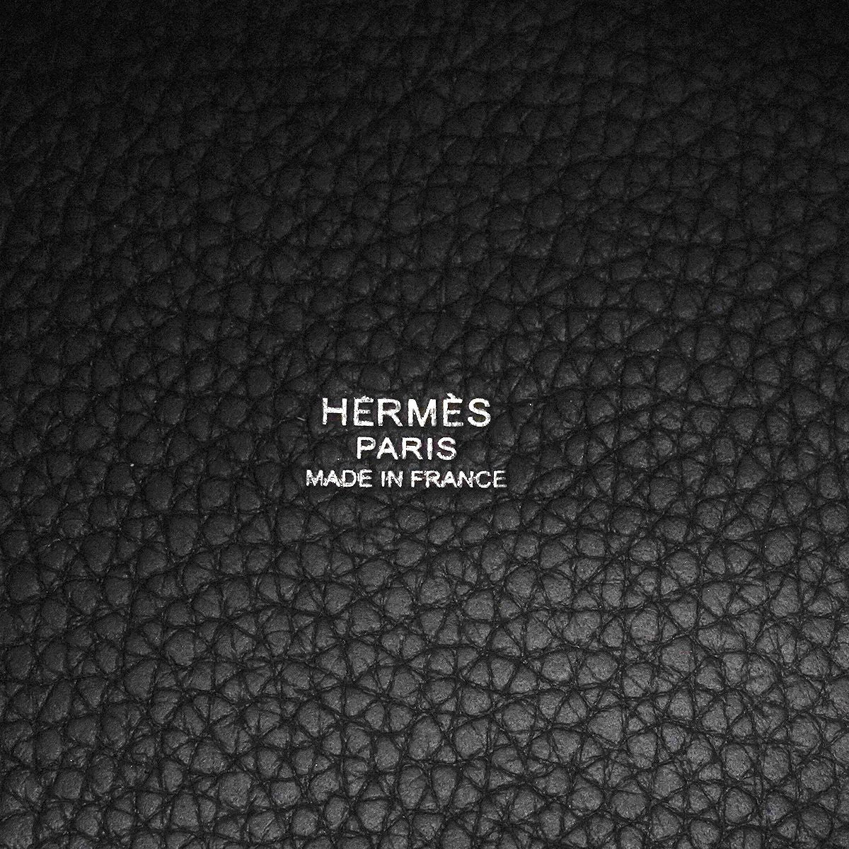 Hermes Handbag Picotin Lock MM Taurillon Clemence Black Silver — view 5