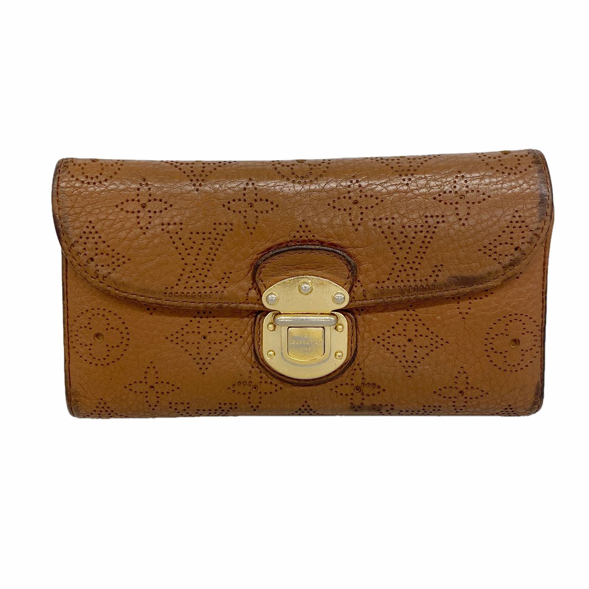 Louis Vuitton Trifold Wallet Mahina Portefeuille Amelia Cognac