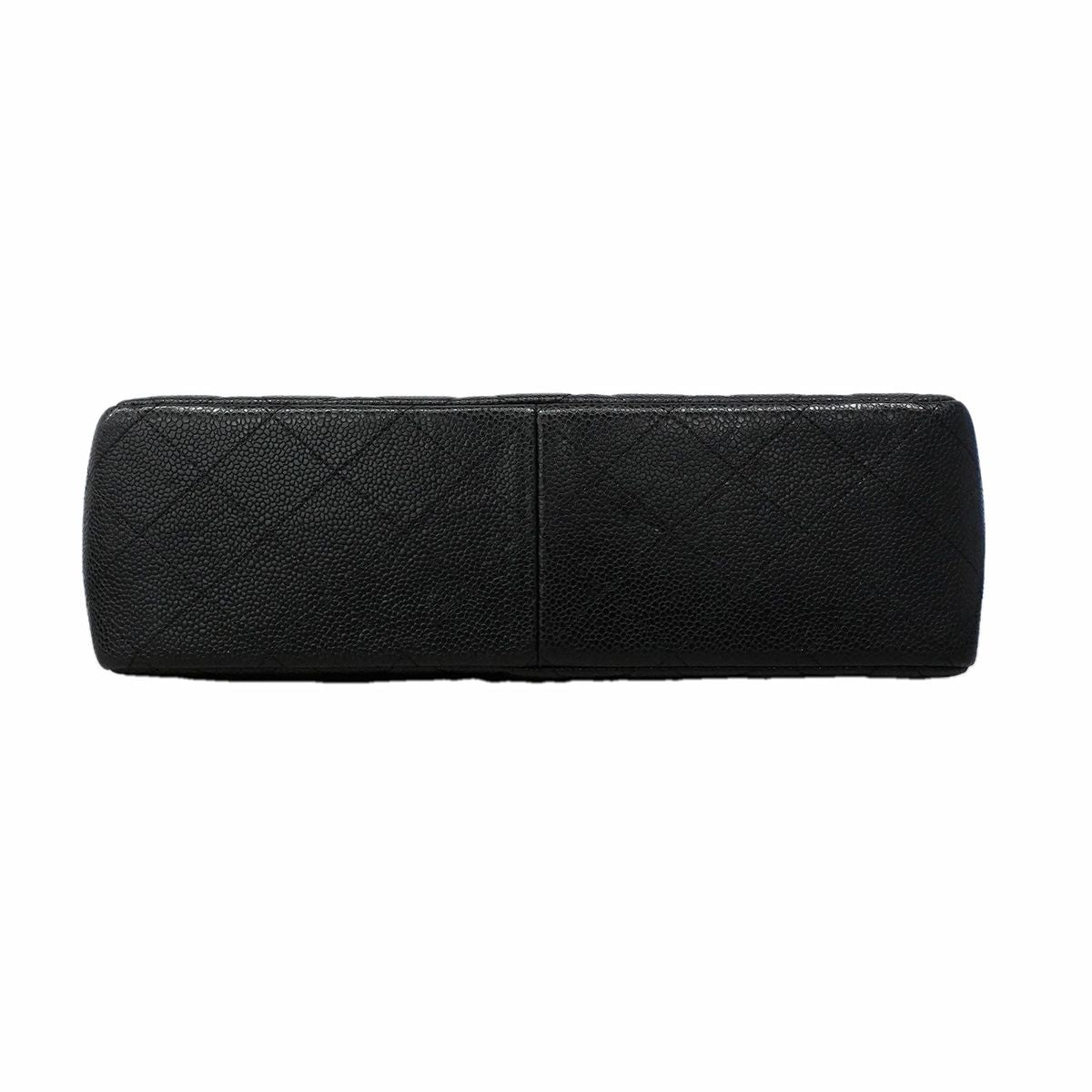 Chanel Shoulder Bag Maxi Quilted Caviar Leather Black Gold — view 3