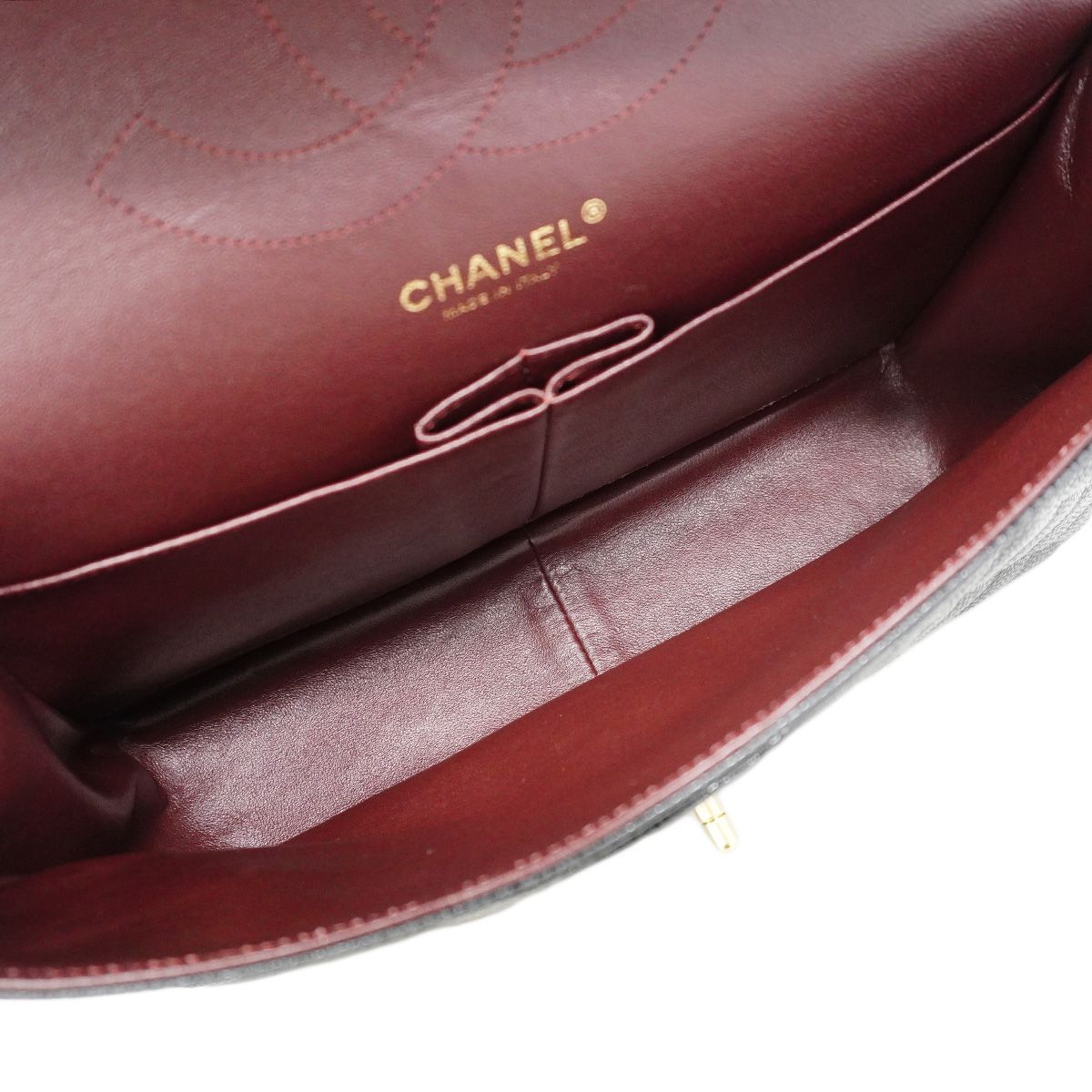 Chanel Shoulder Bag Maxi Quilted Caviar Leather Black Gold — view 4
