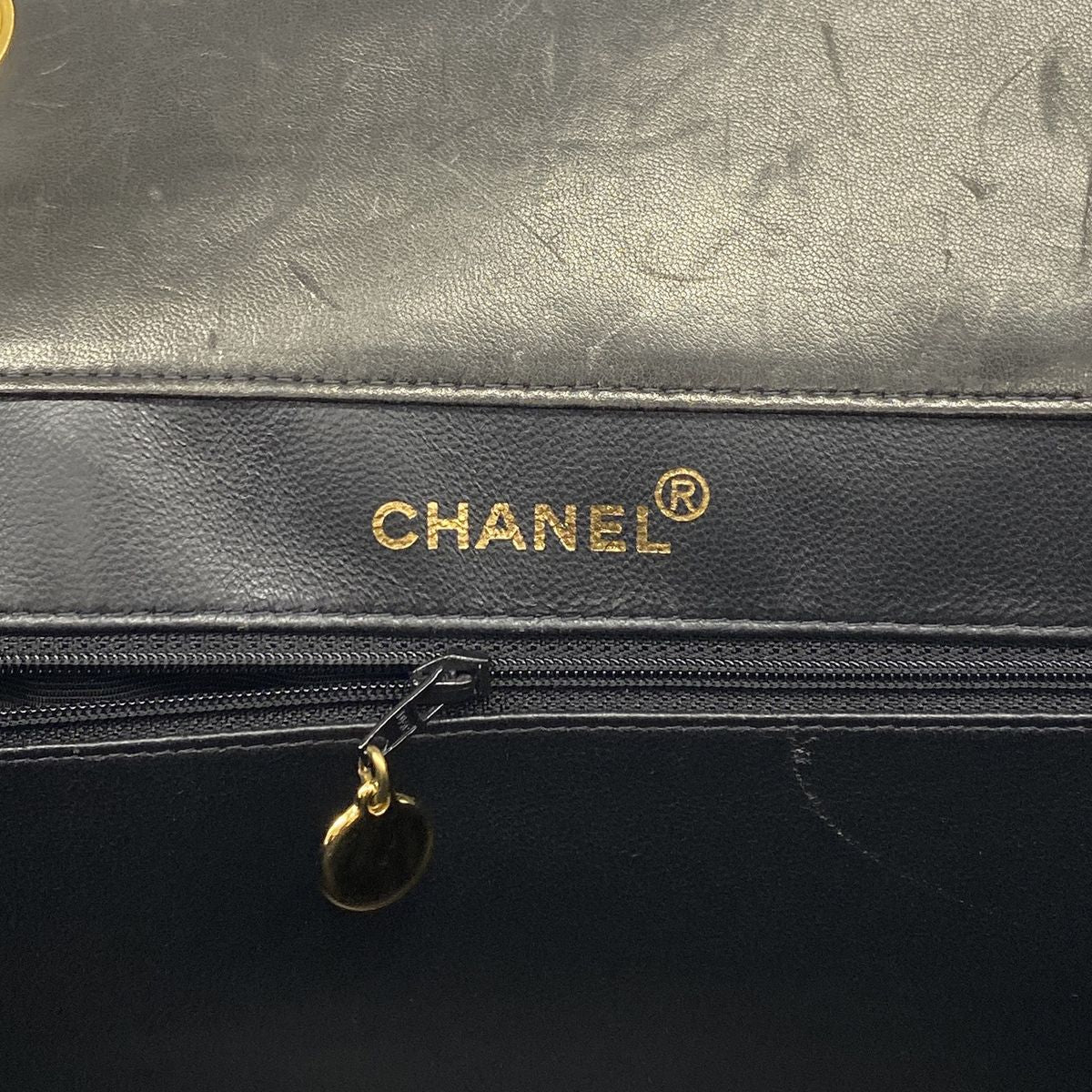 Chanel Chain Tote Bag Quilted Patent Leather Black Gold — view 5