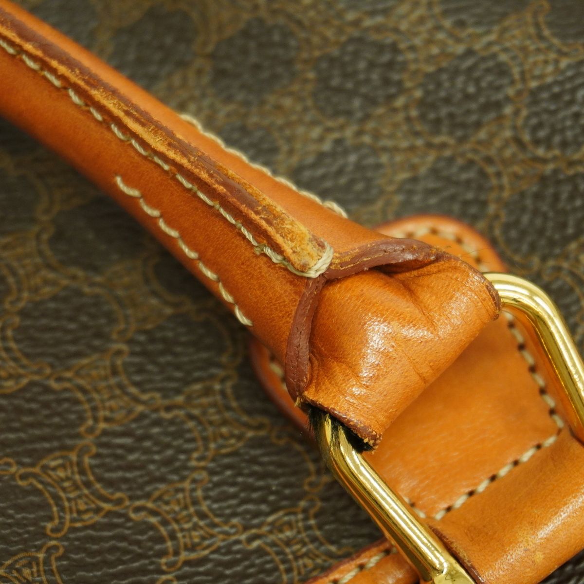 Celine Handbag Macadam Brown Gold — view 7
