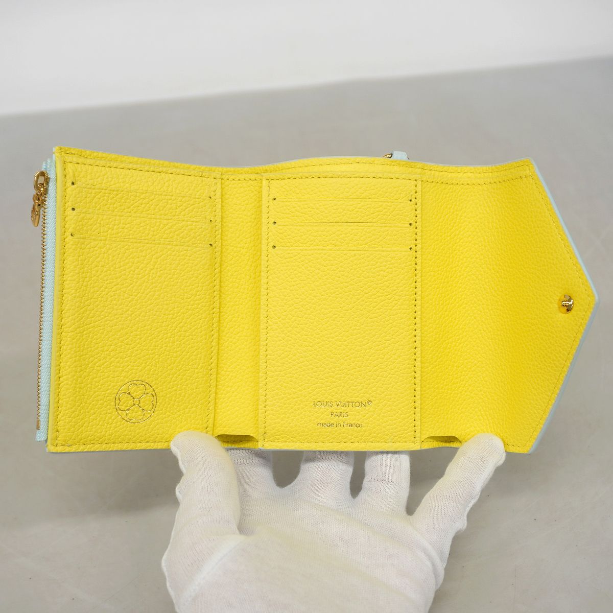 Louis Vuitton Trifold Wallet Monogram Empreinte Portefeuille Victorine Sky Blue — view 4