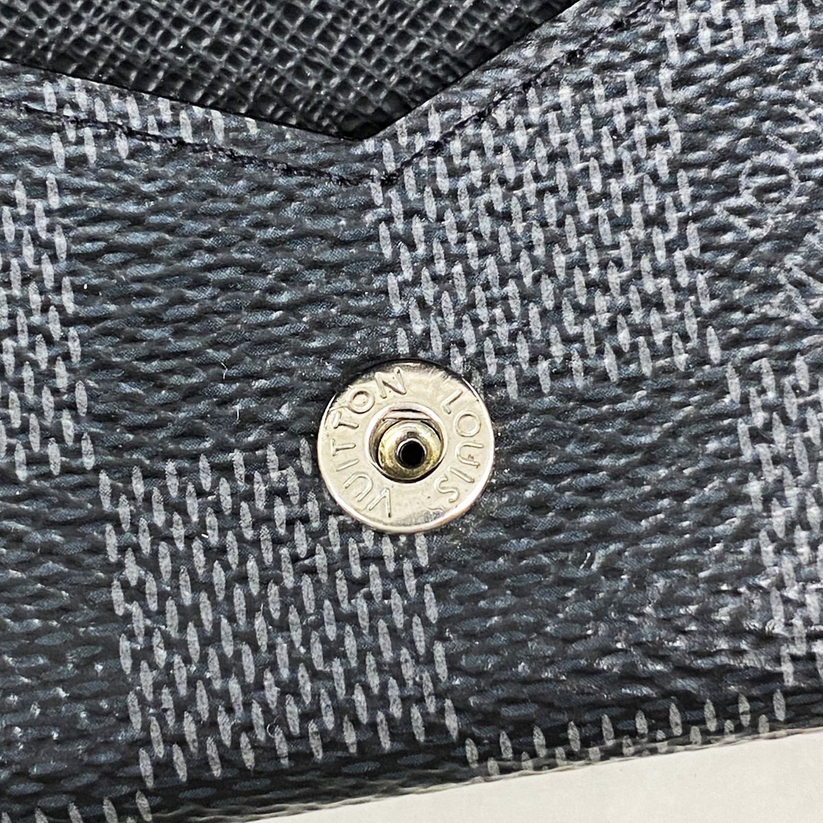 Louis Vuitton Business Card Case Damier Graphite Envelope Holder Black Gray — view 6
