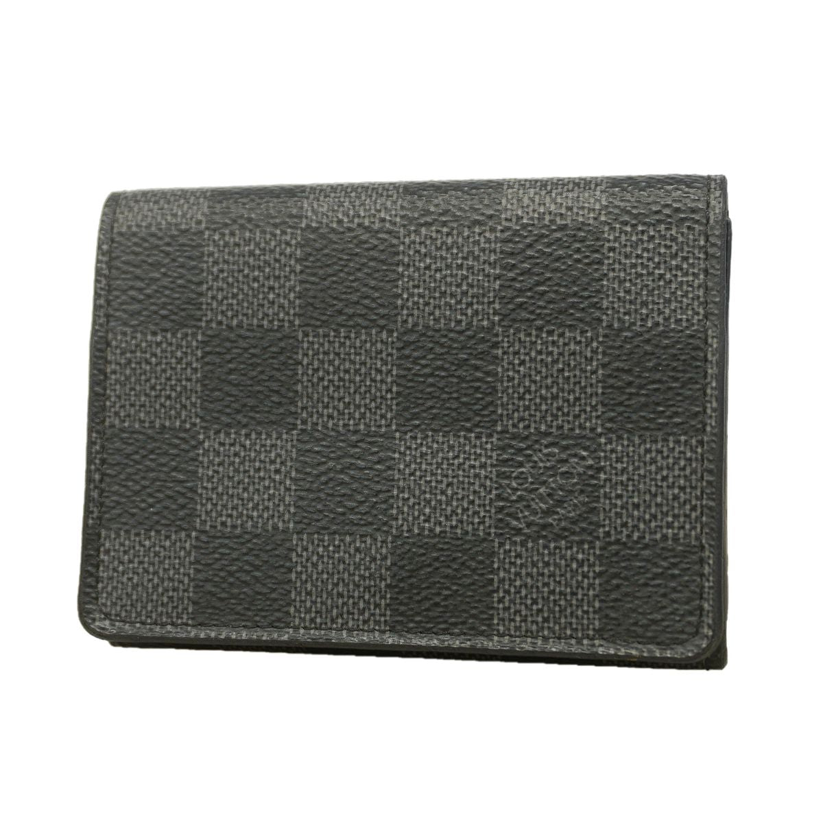 Louis Vuitton Business Card Case Damier Graphite Envelope Holder Black Gray