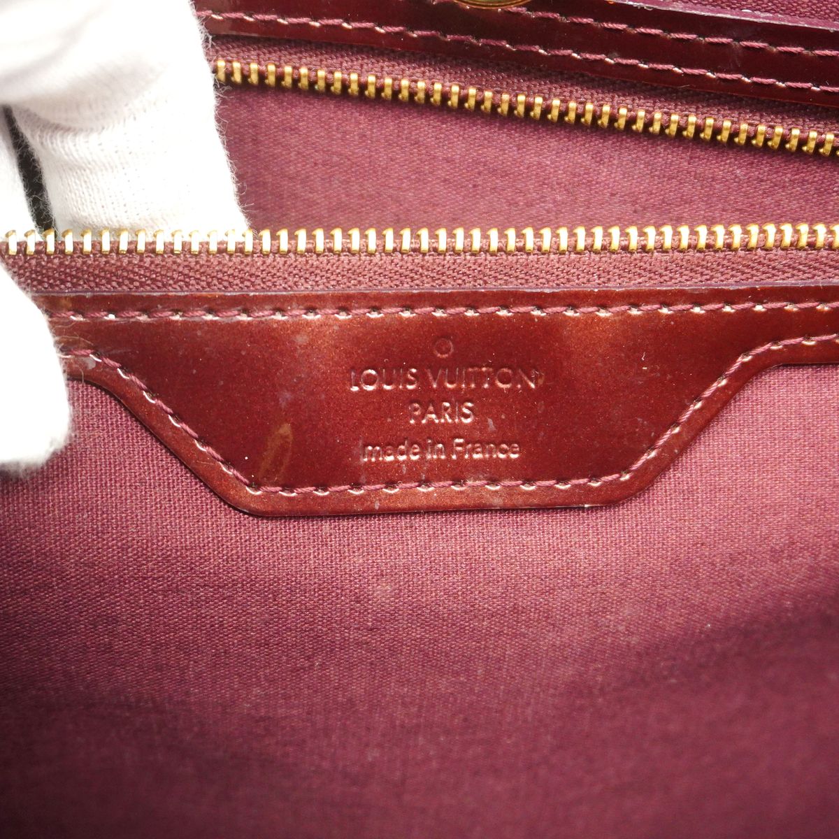 Louis Vuitton Tote Bag Vernis Wilshire MM Rouge Fauvist — view 5