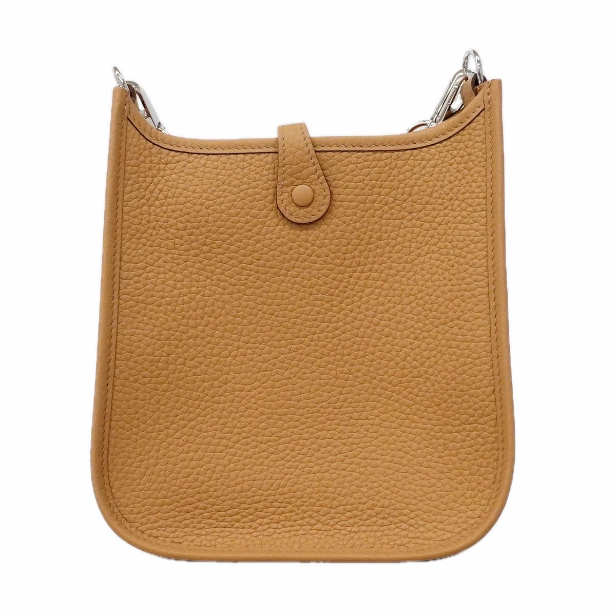 Hermes Shoulder Bag Evelyne TPM Taurillon Clemence Biscuit Silver — view 6
