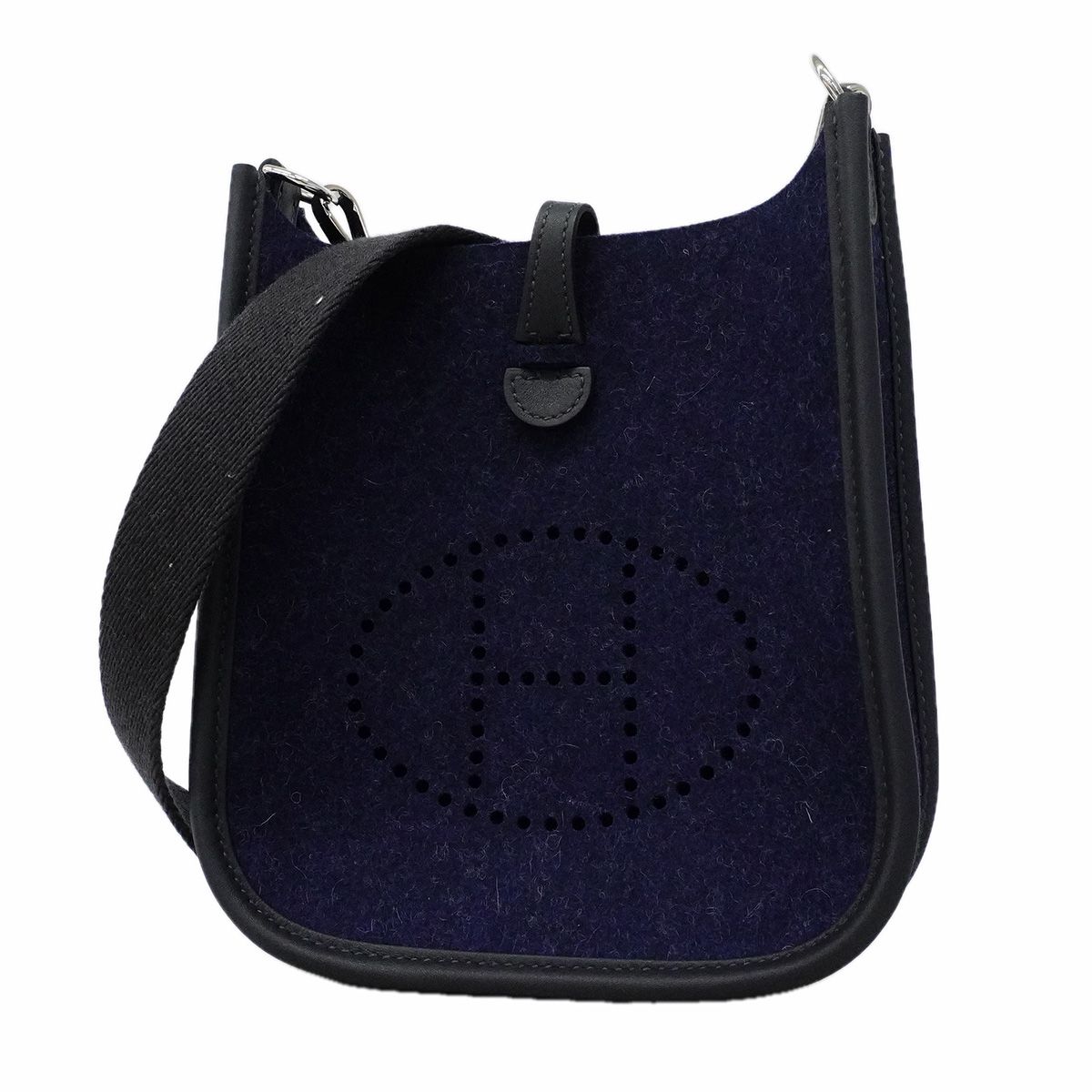 Hermes Shoulder Bag Evelyne TPM Felt Bleu Nuit Silver
