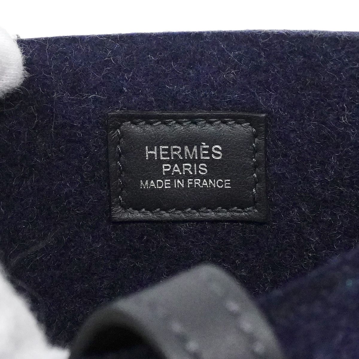 Hermes Shoulder Bag Evelyne TPM Felt Bleu Nuit Silver — view 5