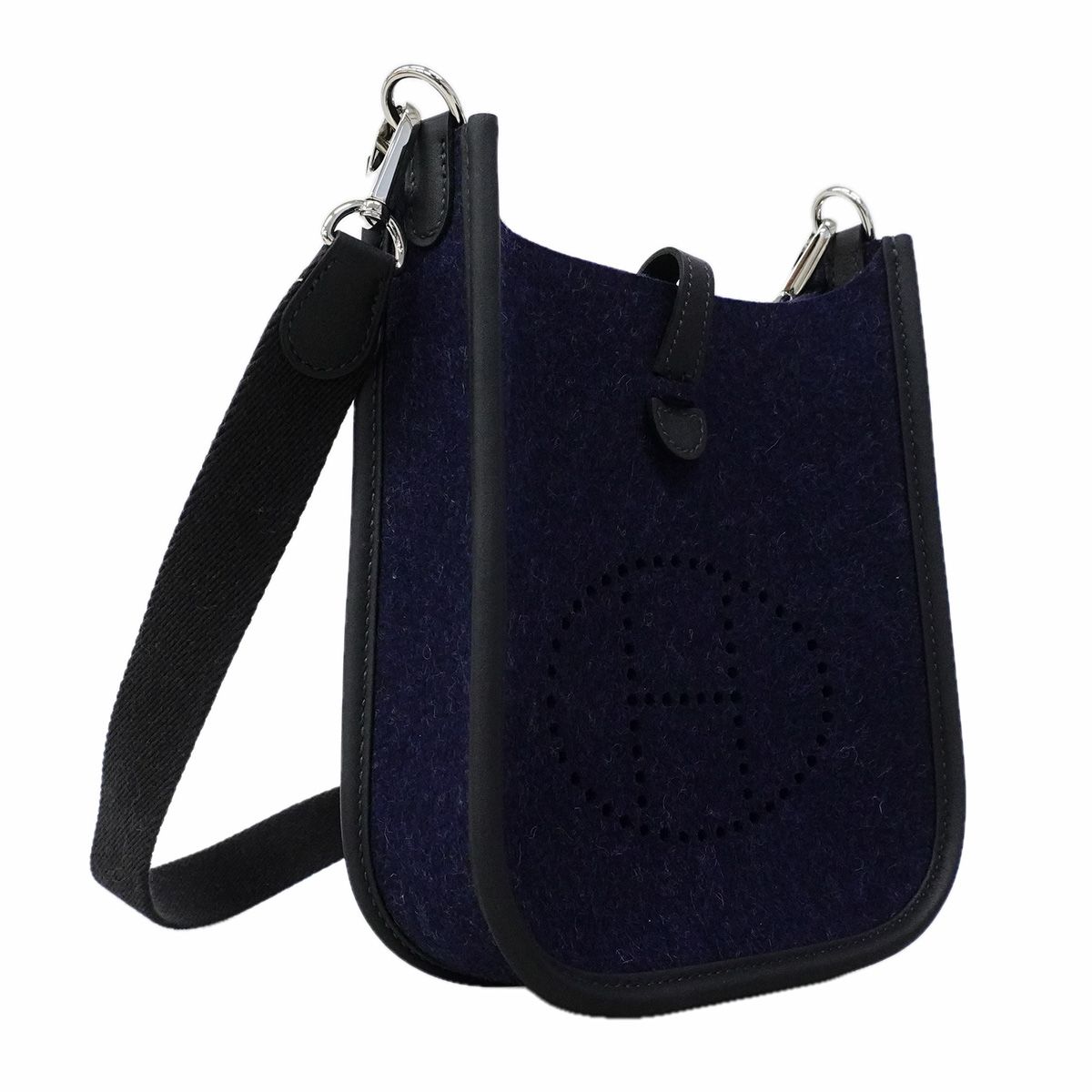 Hermes Shoulder Bag Evelyne TPM Felt Bleu Nuit Silver — view 2