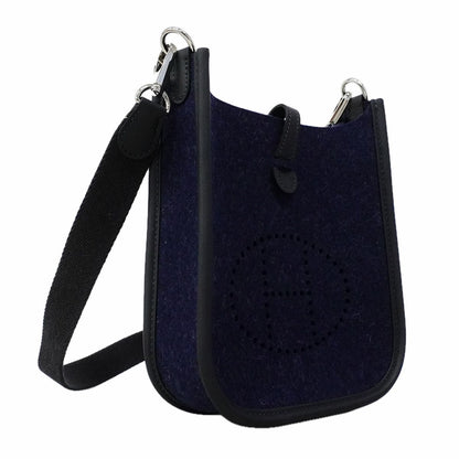 Hermes Shoulder Bag Evelyne TPM Felt Bleu Nuit Silver — view 2