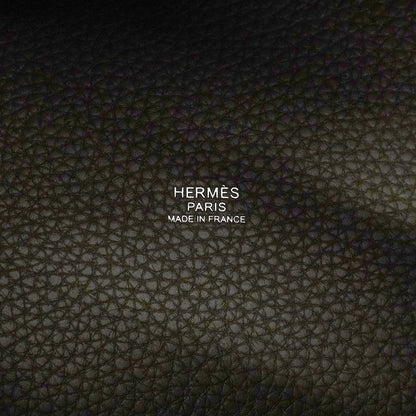Hermes Handbag Picotin Lock PM Taurillon Clemence Vert Loden Silver — view 5
