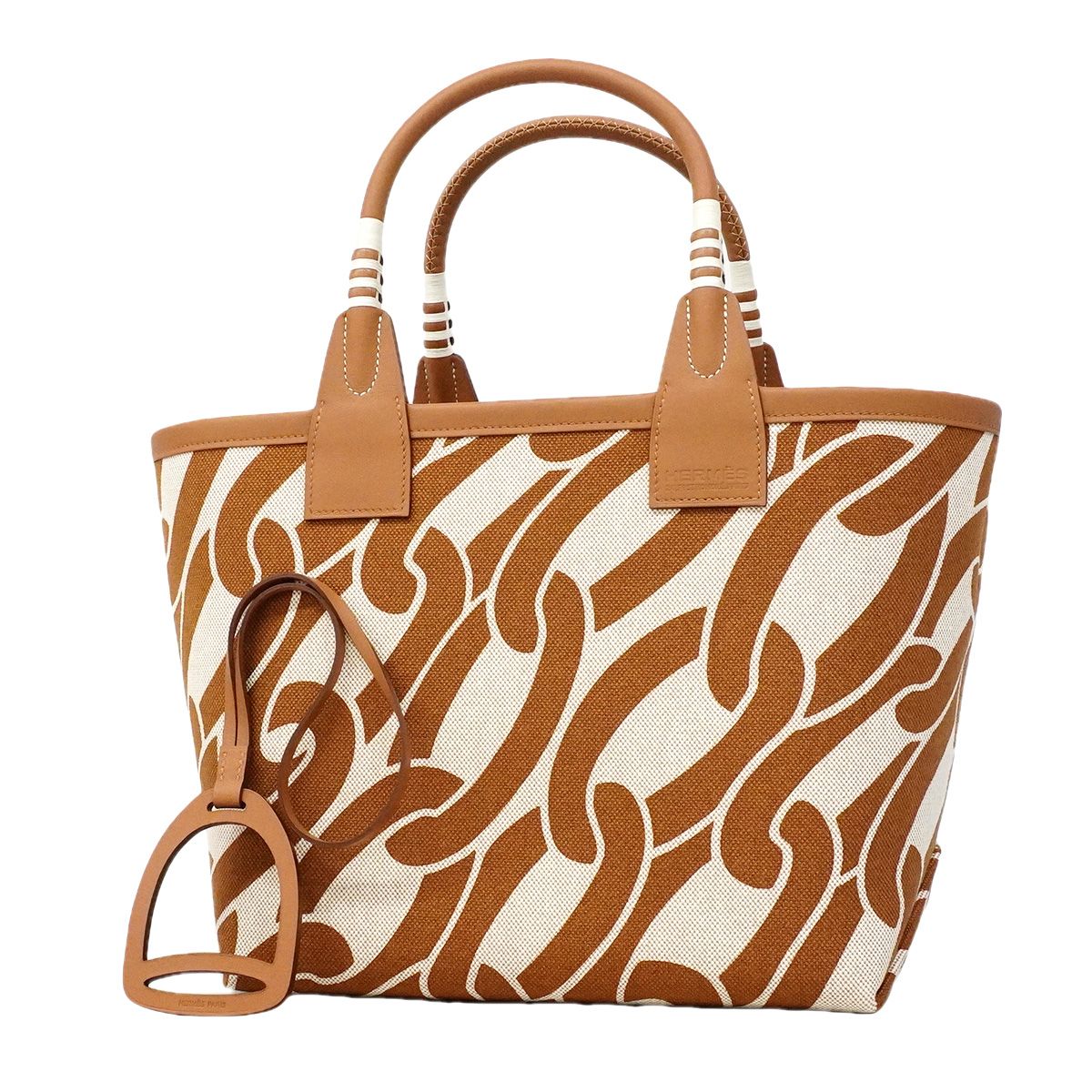 Hermes Tote Bag Steeple 25 Toile H Natural
