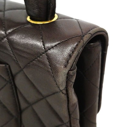 Chanel Handbag Quilted Parent Child Bag Lambskin Black Gold — view 7