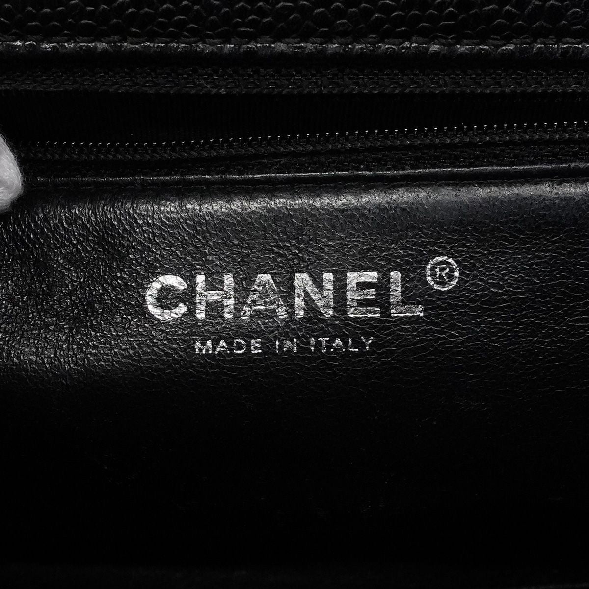 Chanel Handbag Quilted Caviar Leather Black Silver — view 5