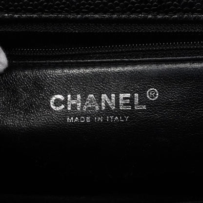 Chanel Handbag Quilted Caviar Leather Black Silver — view 5