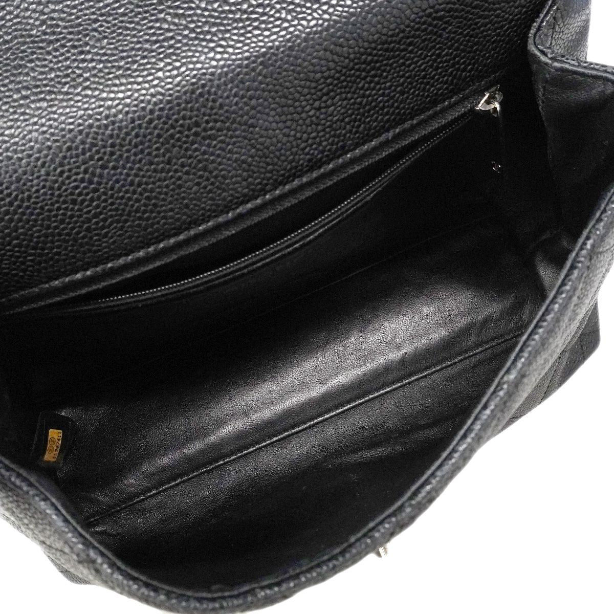 Chanel Handbag Quilted Caviar Leather Black Silver — view 4