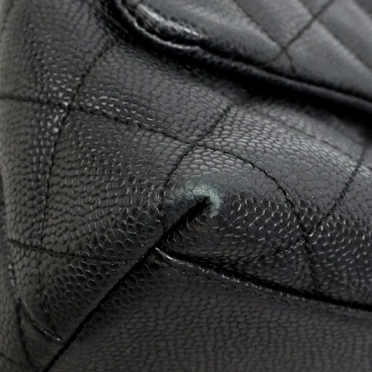 Chanel Handbag Quilted Caviar Leather Black Silver — view 6