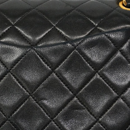 Chanel Shoulder Bag Quilted Lambskin Black Gold — view 8
