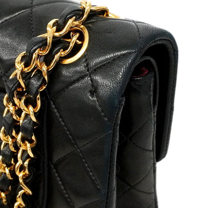 Chanel Shoulder Bag Quilted Lambskin Black Gold — view 7