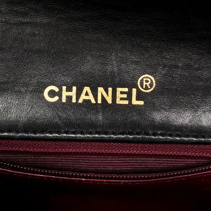 Chanel Shoulder Bag Mini Quilted Lambskin Black Gold — view 5