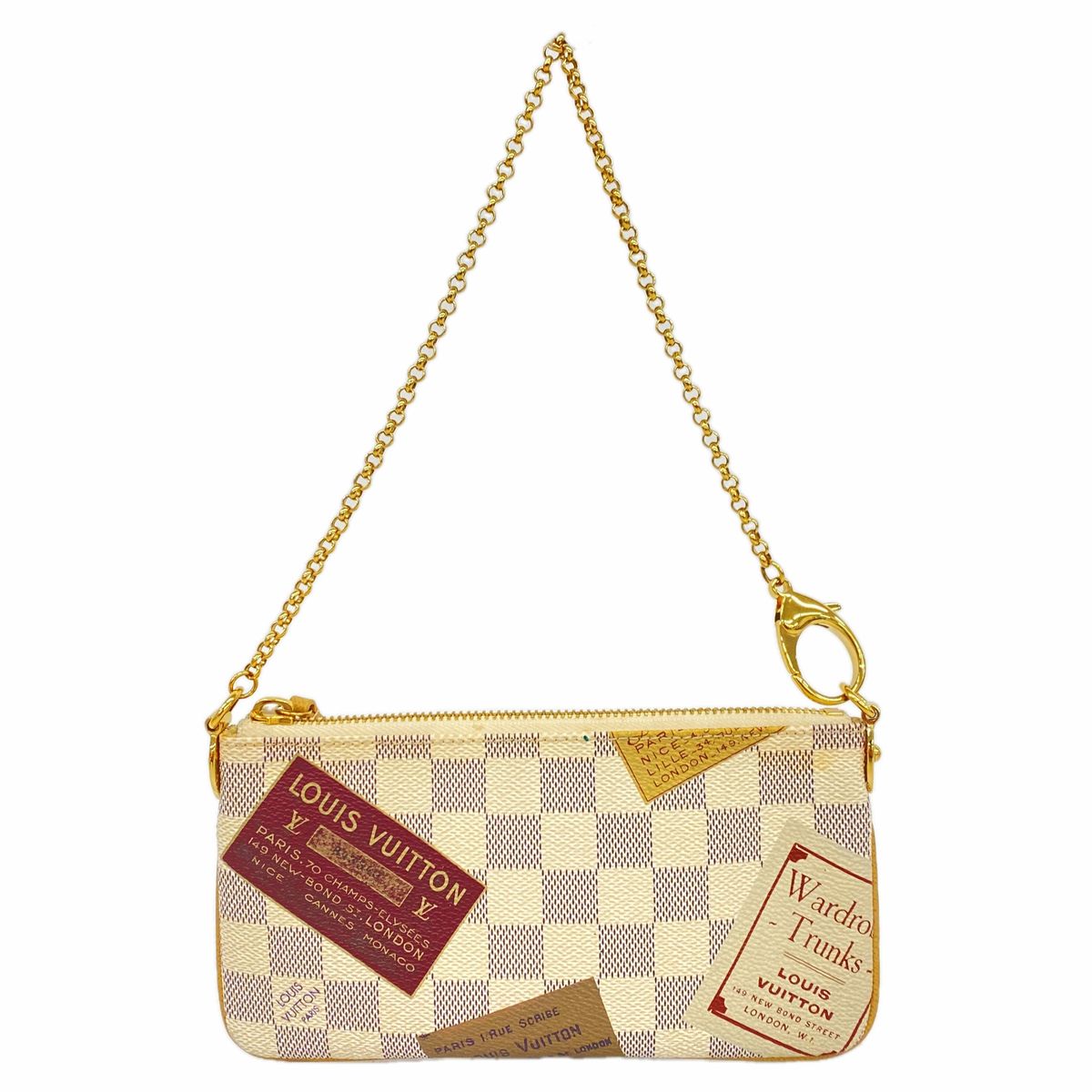 Louis Vuitton Pouch Damier Azur Label Collection Pochette Mila MM White