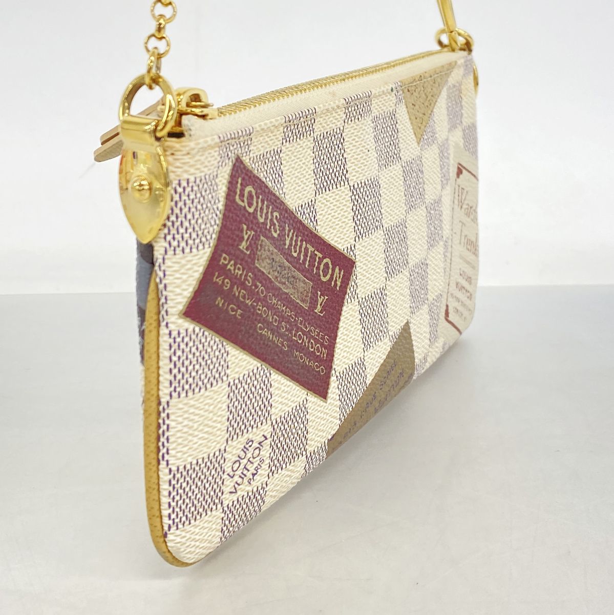 Louis Vuitton Pouch Damier Azur Label Collection Pochette Mila MM White — view 2