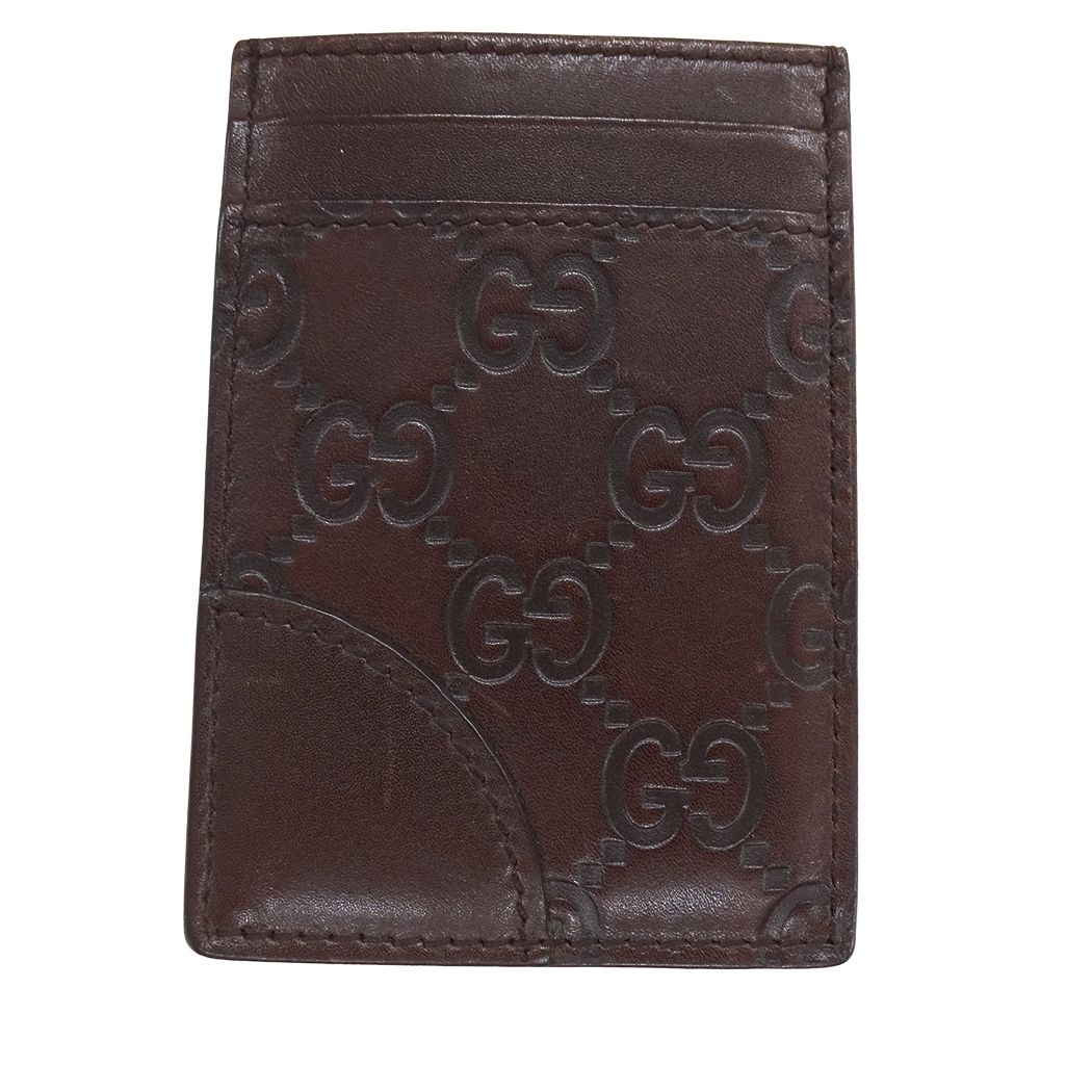 Gucci Card Case Guccissima Brown Compact