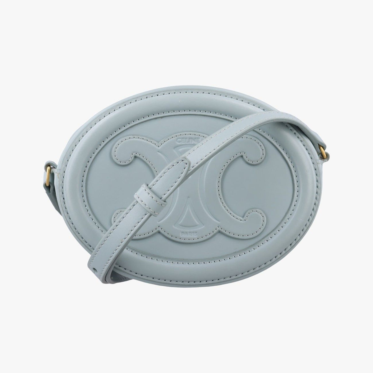 Celine Oval Perth Cuir Triomphe Blue Leather