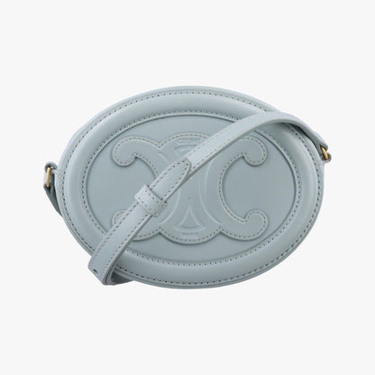 Celine Oval Perth Cuir Triomphe Blue Leather