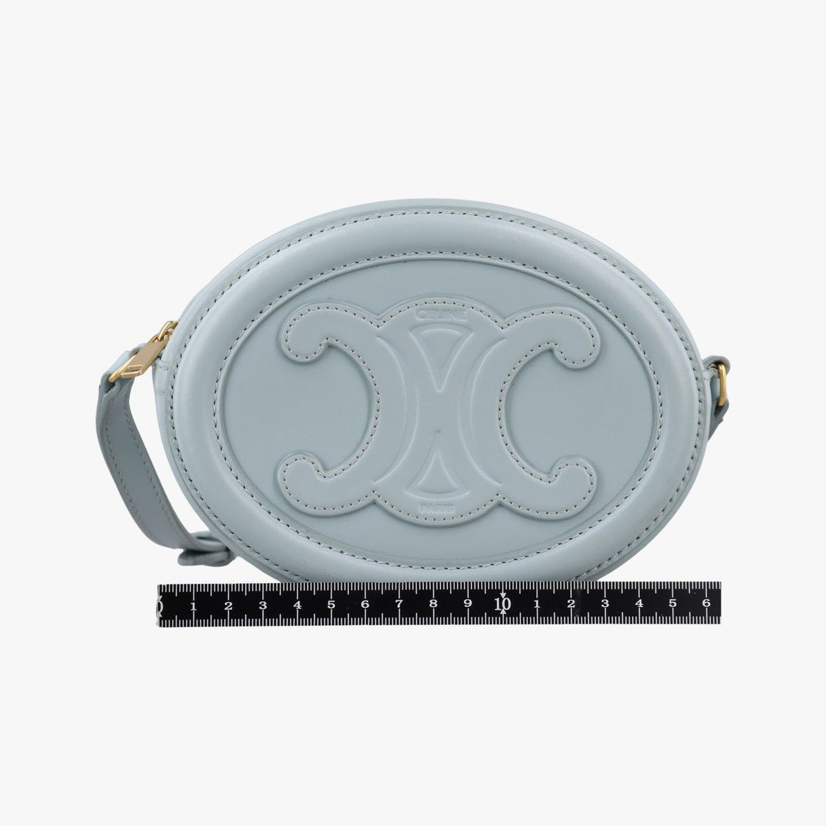 Celine Oval Perth Cuir Triomphe Blue Leather — view 2