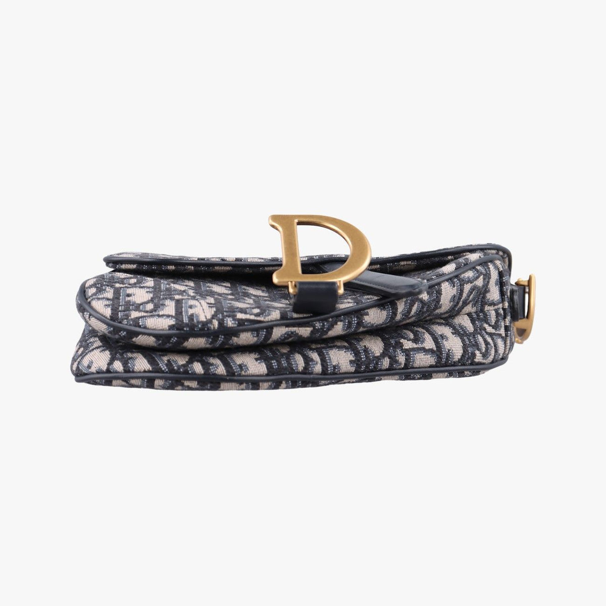 Dior Saddle Navy Jacquard Leather Shoulder Bag — view 3